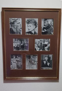 Framed collage of I Love Lucy pics