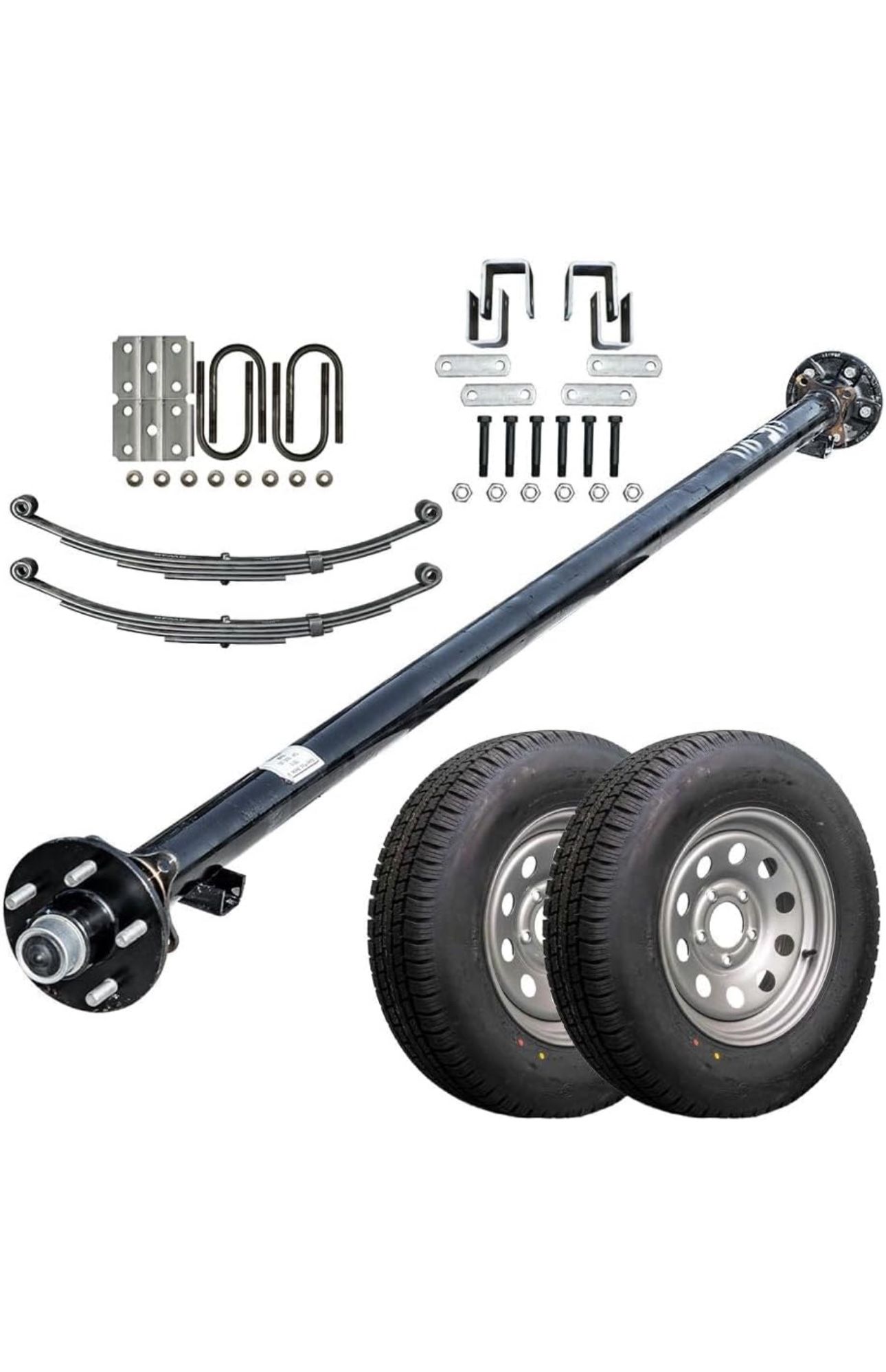 The Trailer Parts Outlet - 3500 lb Light Duty Single Axle TK Trailer Kit - 3.5K Capacity (Original Series), 89/74 Hubface/Spring Center - (6'4) Frame