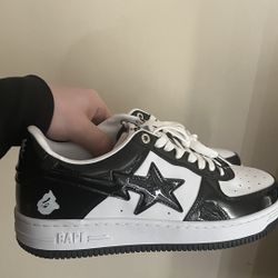 Bapesta Patent Leather Black/white