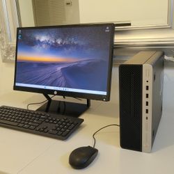 FAST HP Prodesk 600 G4 SFF Business, INTEL QUADCORE - I3 8th Gen, 16GB DDR4, 256 MVME SSD and 1TB HDD, HP 22" HDMI Wi 11PRO.