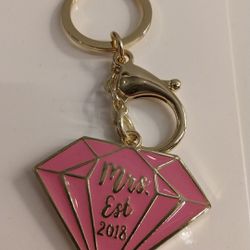 "Mrs. est. 2018" keychain