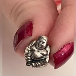 Authentic PANDORA Sterling Silver SMILING BUDDHA Charm Bead 925 ALE Retired 