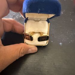 Christian Dior Cufflinks Vintage Gold Tone Owl  CD Logo