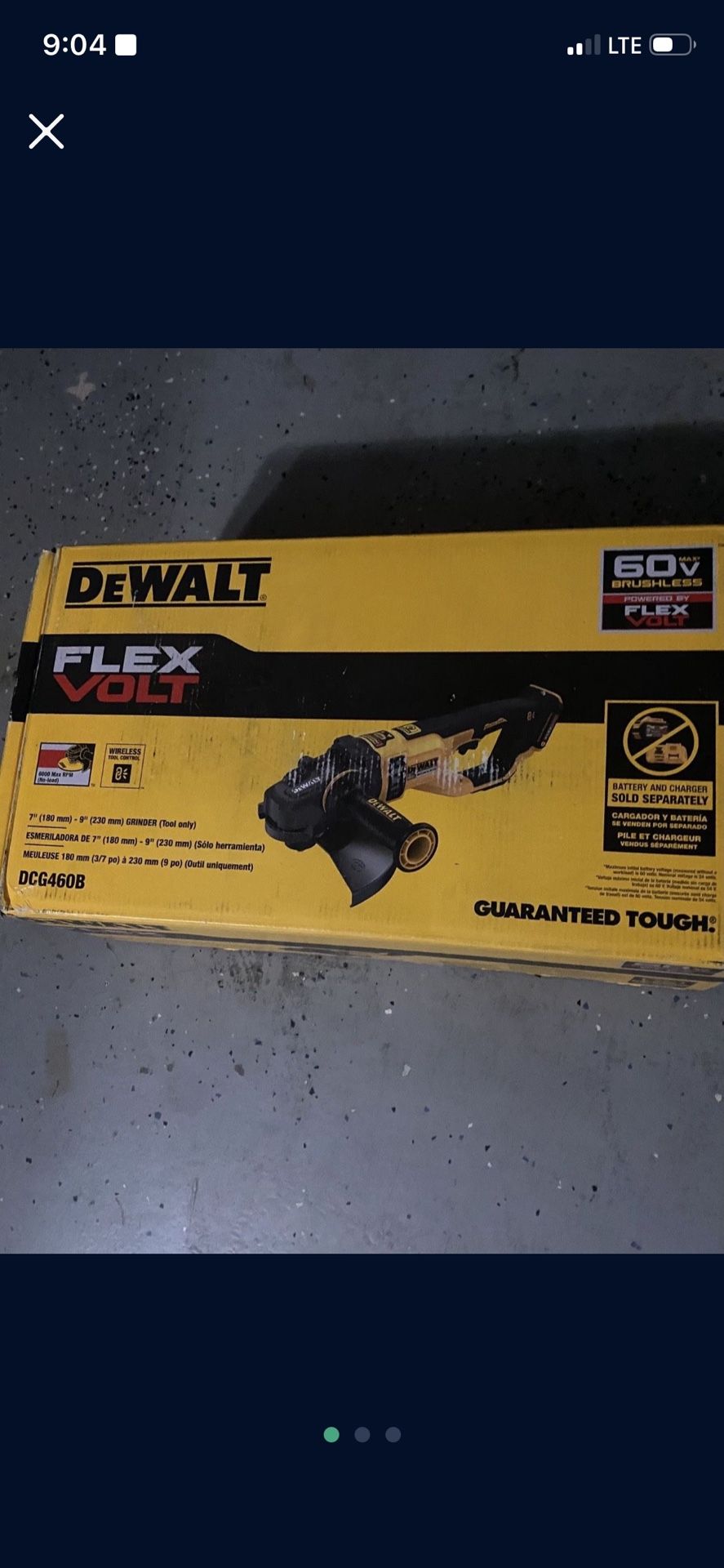 Dewalt 60V MAX 7in-9in Large Angle Grinder Tool Only