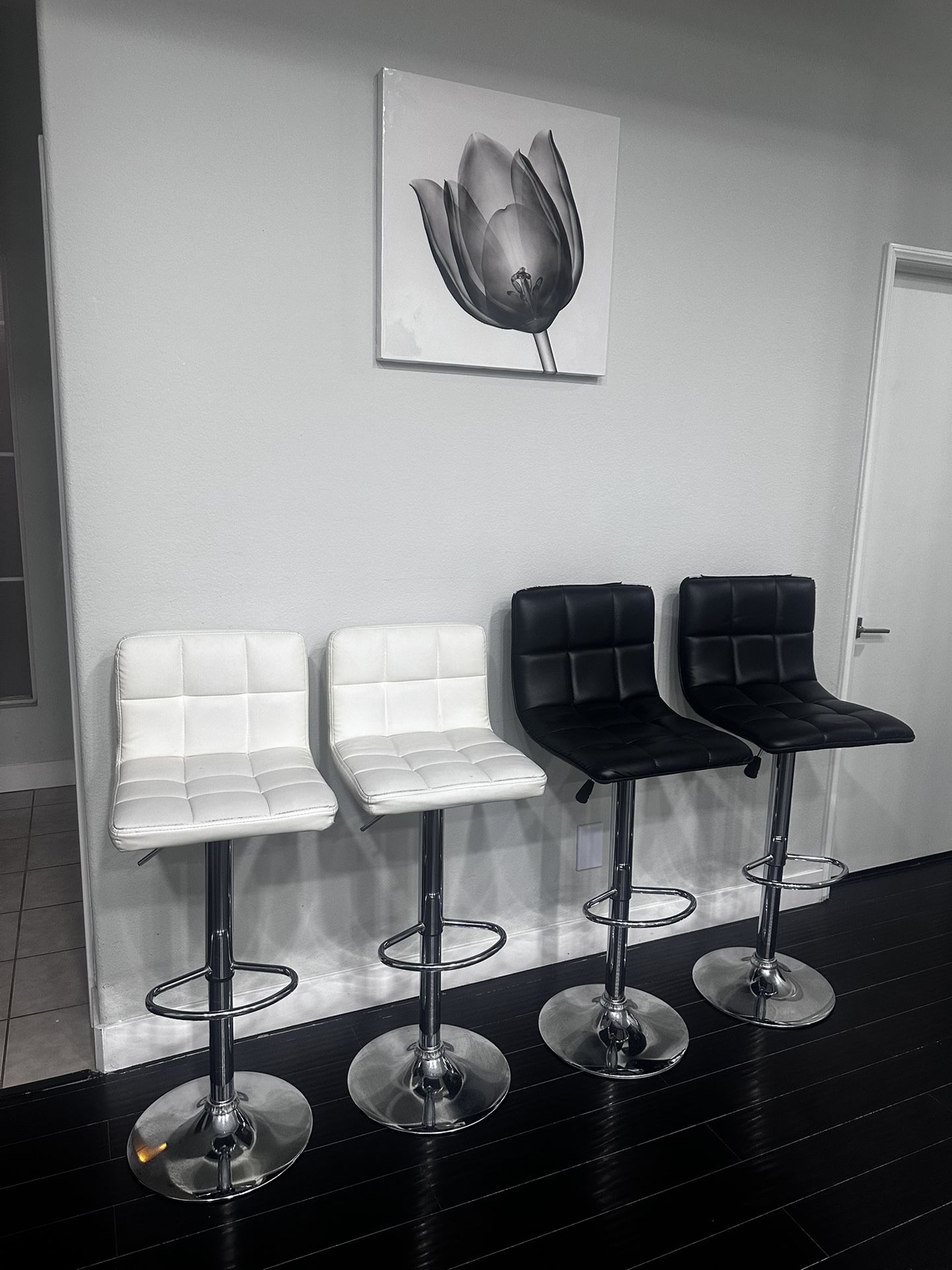 Elegant Leisure Adjustable Height Modern PU bar Stool Chairs