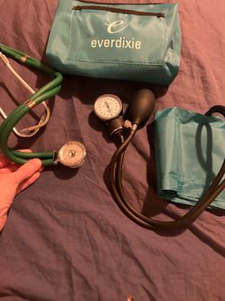Blood pressure monitor kit with stethoscope, nurse and doctor choices