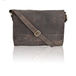 Vintage Style Dark Estalon Genuine Leather Messenger Bag 14inch Laptop Leather Bag