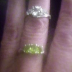 Sliver Topez  Peridot Rings Solid Sterling Sliver