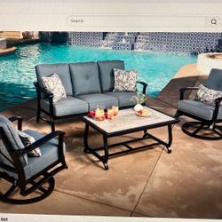 Sun Villa Anita 4 Piece Patio Set Blue $995
