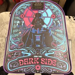 Loungefly Star Wars Darth Vader Colorful Dark Side Portrait Glow-in-the-Dark Mini Backpack 