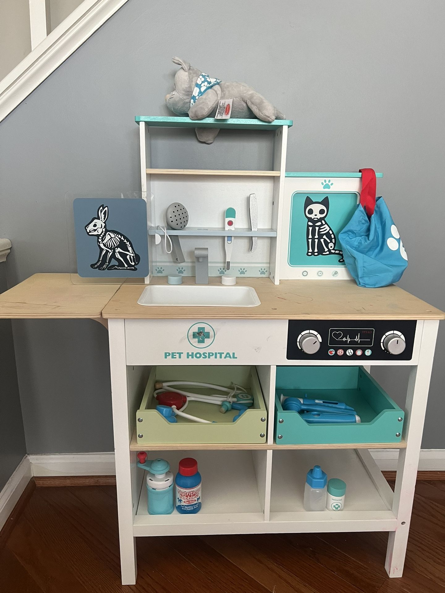Pet Hospital Made With Wood Toy For Kids