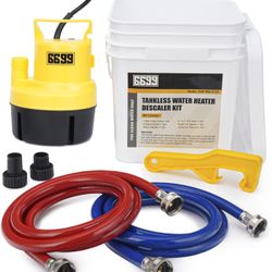 Tankless Water Heater Flushing Kit Includes 1/4HP Submersible Sump Pump