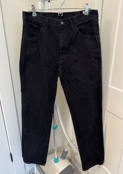 Rustler Men’s Black Jeans 34x34 Straight Leg 100% Cotton Denim