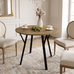 Homy Casa Malawi Round Dining Table 35" for Dining and Small Spaces Open Box