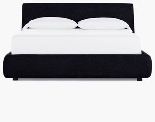 Black Upholstered Platform Bed Frame