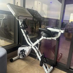 KURONO Foldable Exercise Bike – 16-Level Magnetic Resistance, Digital Display, Adjustable Seat