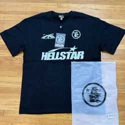 New Hellstar Black Cotton T-Shirt w/ White Graphic