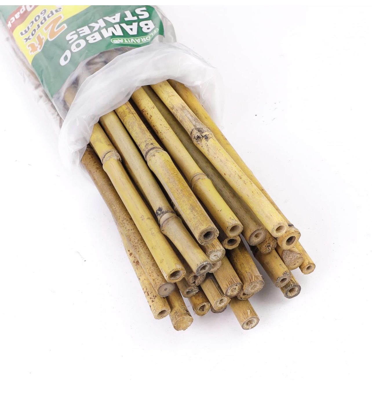 FLORAVITA Bamboo Stakes 4FT Garden Plant Stakes for Indoor and Outdoor Climbing Plants Sticks Support, 25 Pack, New
