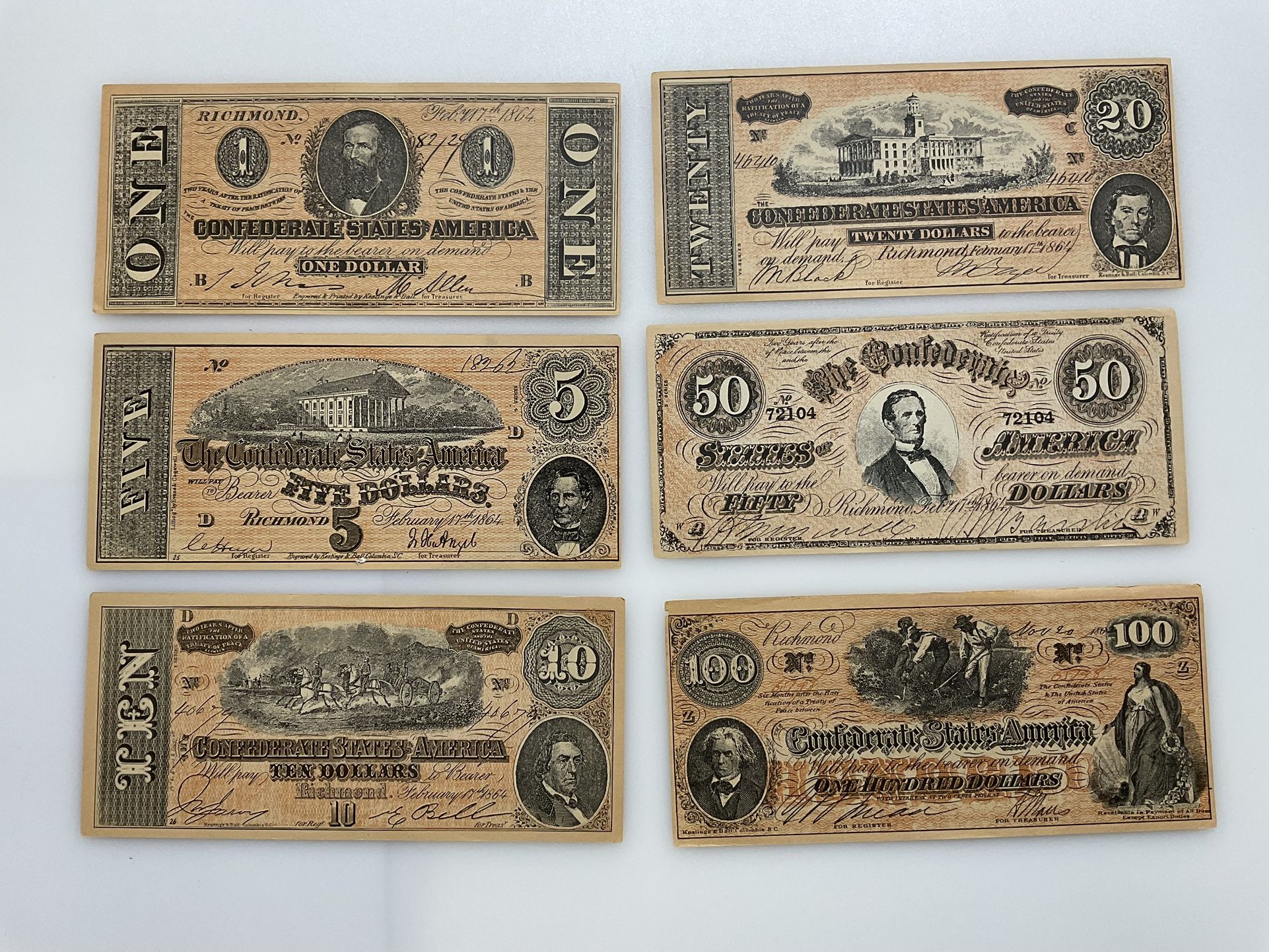 CONFEDERATE BILLS. Facisimle