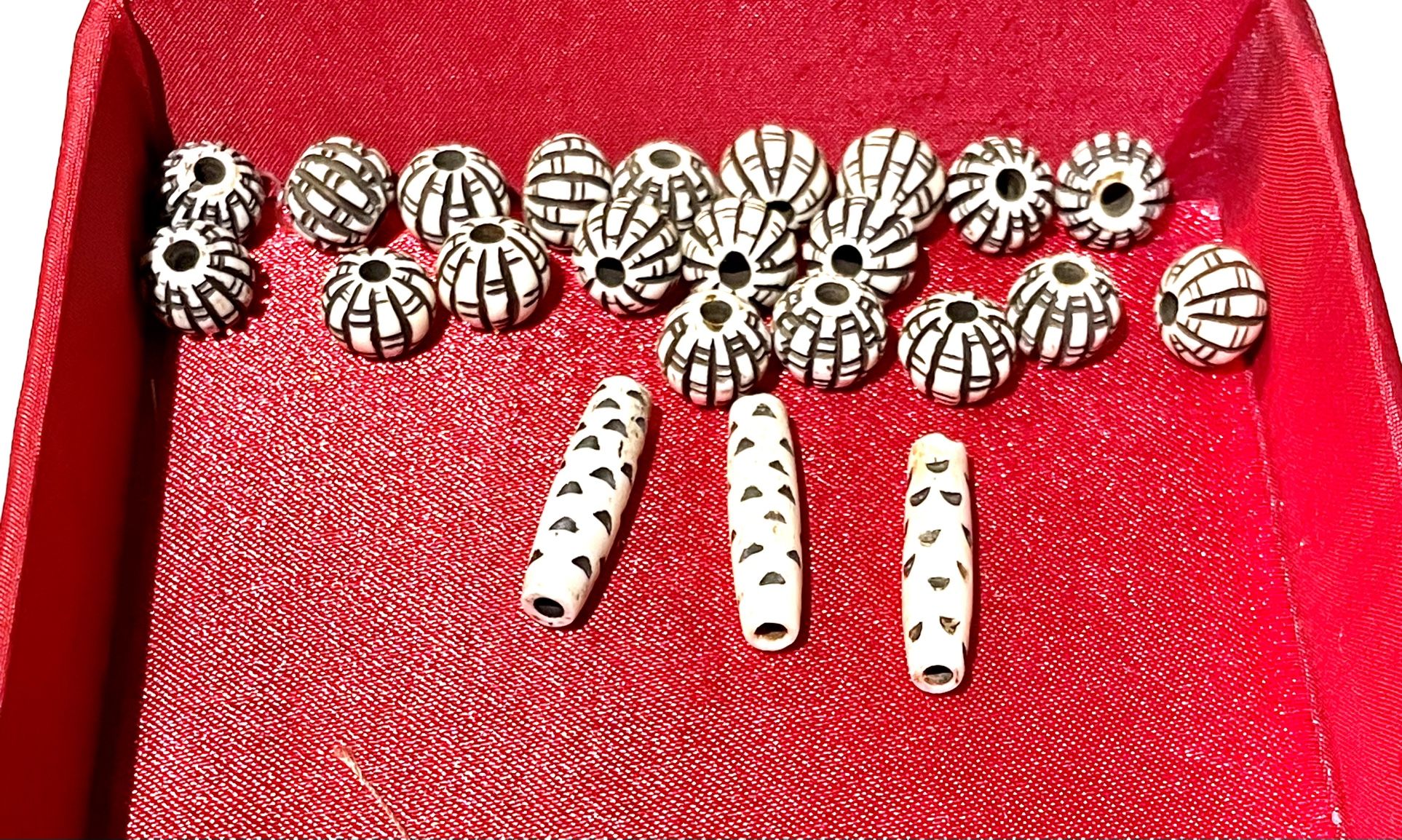 Lot Of Carved Bone Beads