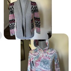 Girls Cardigan, And Hoodie Size 10/12