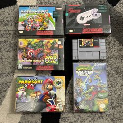 Super Nintendo Games, NES TMNT & Nintendo 64 Mario Kart Games