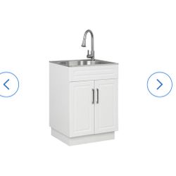 Style Selections 24 in Utility Tub with Faucet