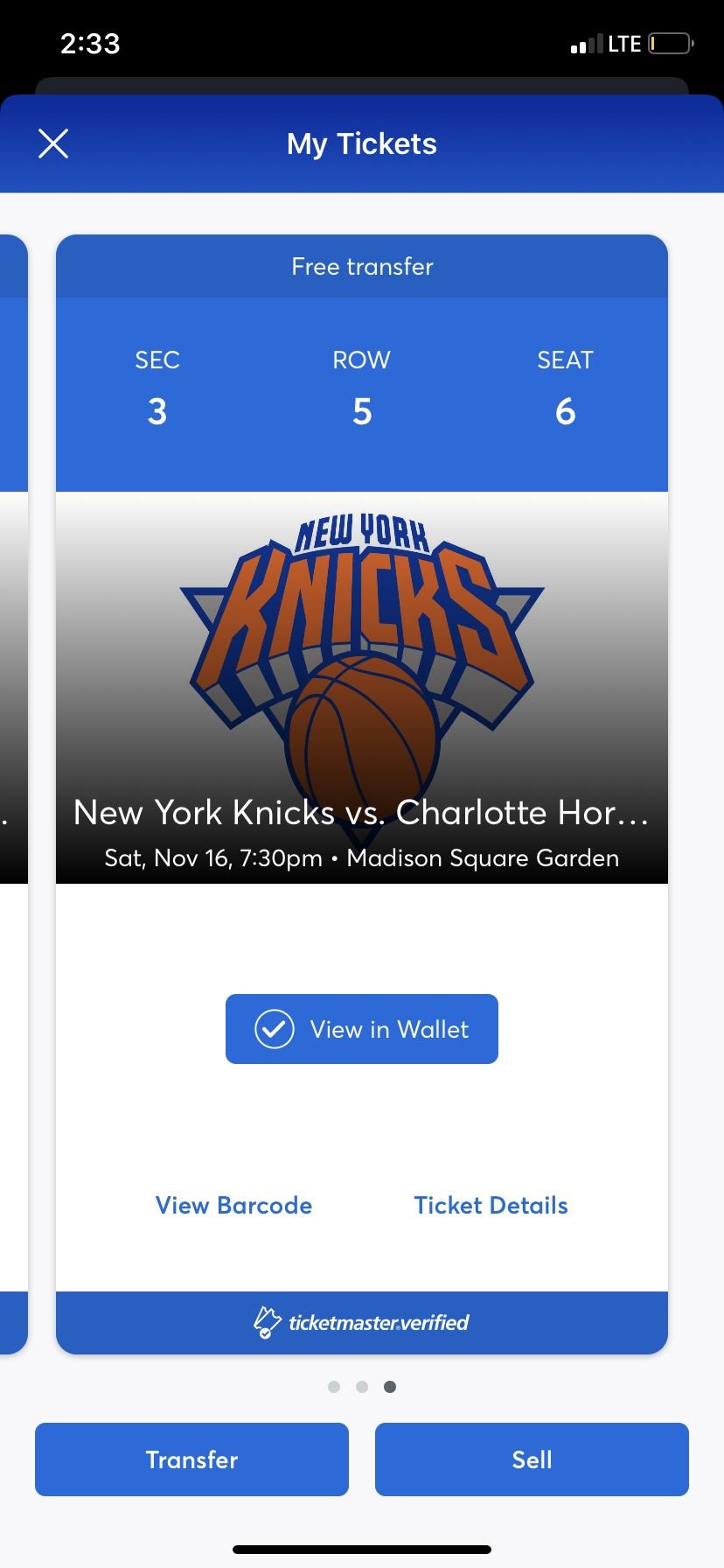 Hornets Vs Knicks tickets