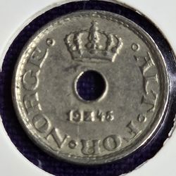 1945 Norway 10 Ore Coin