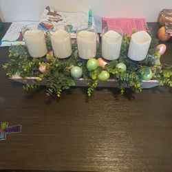 Easter Candle Centerpiece. Has 5 Led Candles. Eggs Came With. Battery Operated. 
