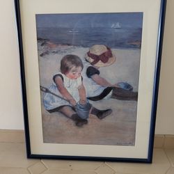 Mary Cassatt Children On The Beach Framed print 