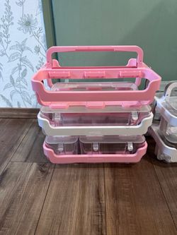 Deflecto Stackable Caddy Organizers w/3 Containers