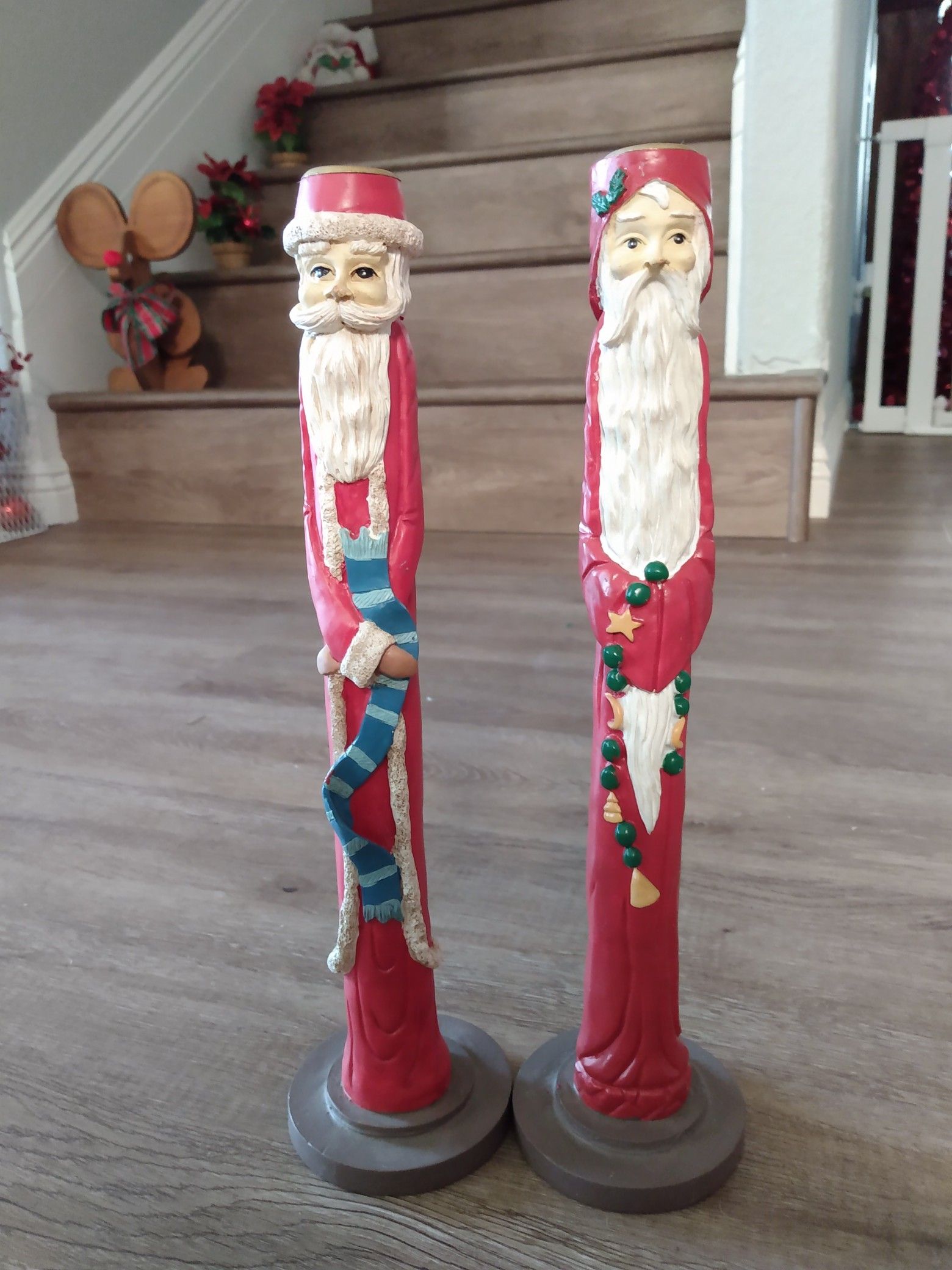 Christmas santa candle holders