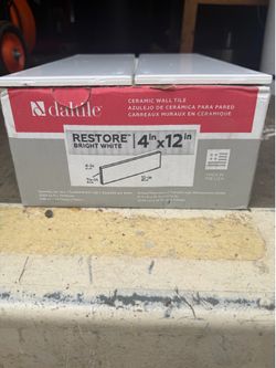 4 Boxes Daltile Restore Bright White 4x12 Gloss Subway Tile - New
