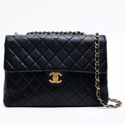 Chanel Vintage Large Classic Flap Bag – Black Lambskin