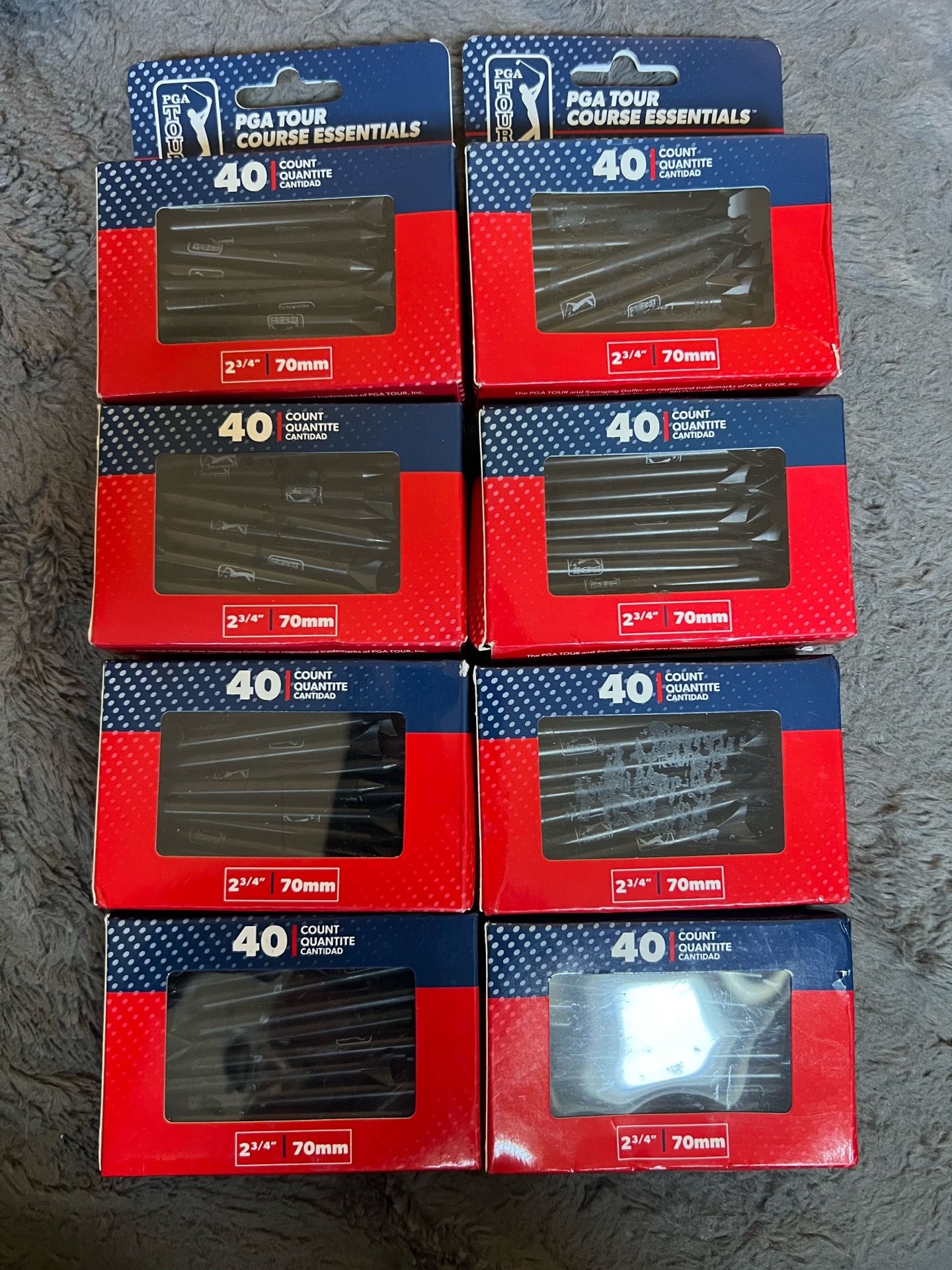 8 Boxes of PGA Tour Course Golf Tees