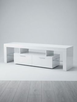 Modern White TV Stand / Media Console