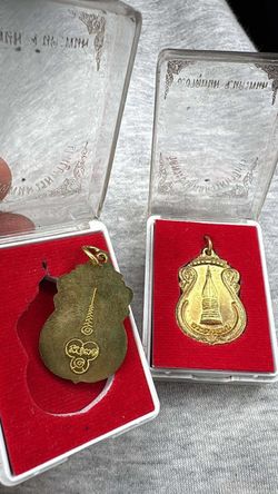 Thai Buddhist Amulet Pendants Lot of 2