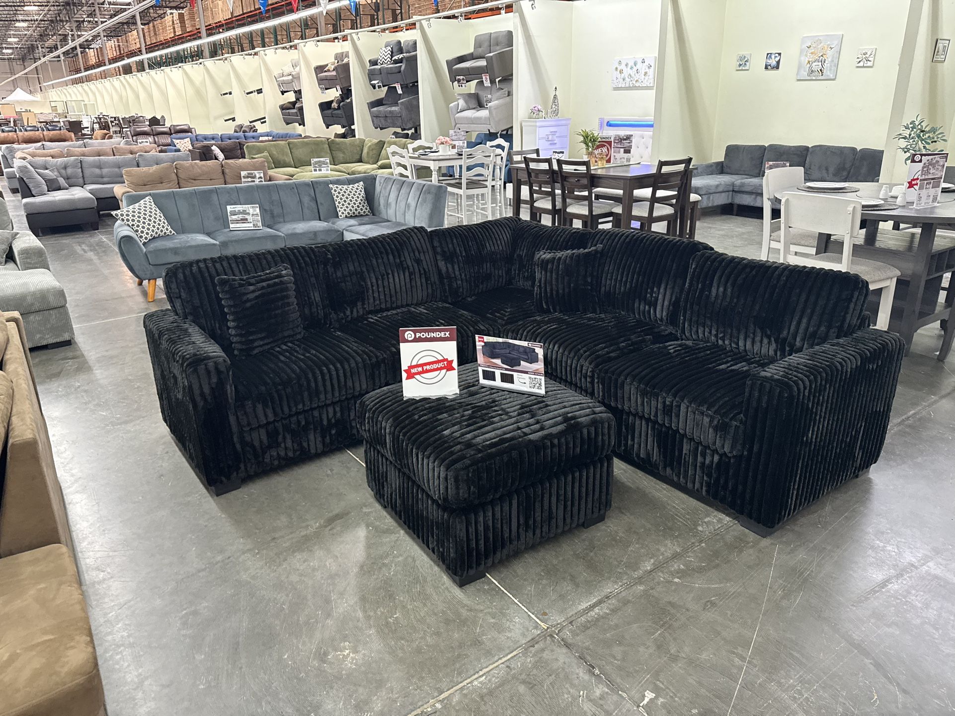 New Black Sectional