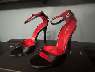 Brand New Paciotti Dagger Heels | Black Satin | Size 35