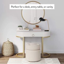 Vanity/Writing Desk White/gold