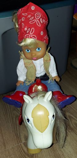 Cowgirl and horse doll set