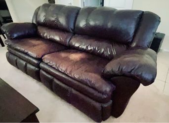 Leather Reclining Sofa