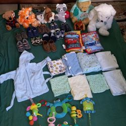 New With Tags Stuffed Animals And Lots Of Baby Shoes, Blankets, And More Items Everything You See $30 Pick Up Only At Country Club And Grant 