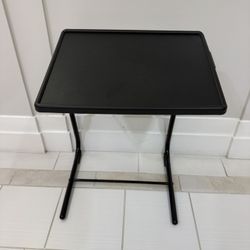 TV Tray Table, Portable C-Shaped Side Dinner Tray Table, Adjustable 6 Heights & 3 T