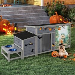 Dog House, 59''L,  with Feeding Bowl