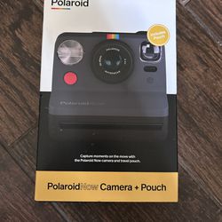 Polaroid Now Bundle with Black Camera and Red Travel Pouch 