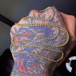 Wow 🤯!! 30" Long Gold Plated 925 Sterling Silver Moon Cut Chain !