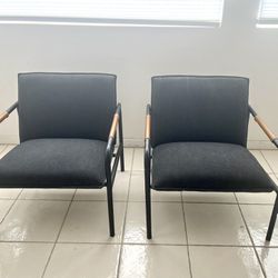 Set Of TWO Sauder Boulevard Café Metal Lounge Chair Charcoal Gray Target 