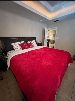 King size bed with frame